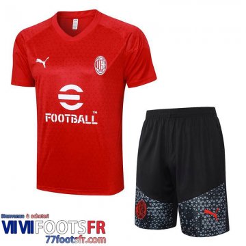 Survetement T Shirt AC Milan rouge Homme 2023 2024 A138