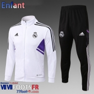KIT: Veste Foot Real Madrid Blanc Enfant 2022 2023 TK455