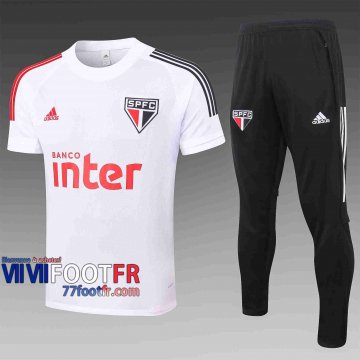 T-shirt de foot Sao paulo 2020 2021 Blanc C473#