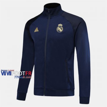 Boutique Veste Foot Real Madrid Bleu Fonce 2019/2020 Nouveau Promo