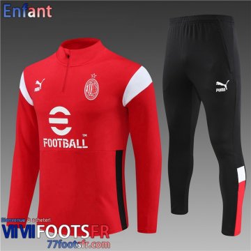 KIT: Survetement de Foot + Pantalon AC Milan rouge Enfant 2023 2024 TK645