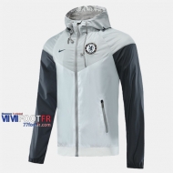 Magasins Veste Foot Coupe-Vent FC Chelsea Gris 2020/2021 Nouveau Promo