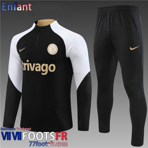 KIT: Survetement de Foot Chelsea noir Enfant 2023 2024 TK692