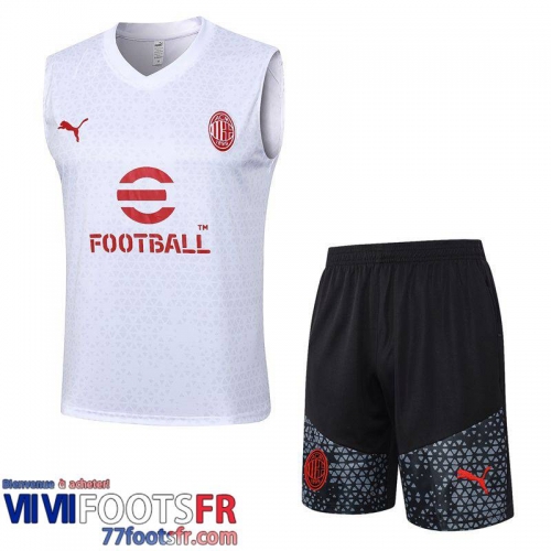 Survetement Sans manches AC Milan Blanc Homme 2023 2024 A130