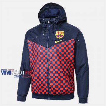 Magasins Veste Foot Coupe-Vent Barcelone FC Bleu Rouge 2020/2021 Nouveau Promo