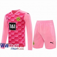 77footfr Maillots foot Dortmund Gardiens de but Manche Longue Pink 2020 2021