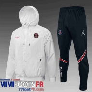 Coupe Vent - Sweat a Capuche PSG blanc Homme 21 22 WK35