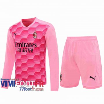 77footfr Maillots foot AC Milan Gardiens de but Manche Longue Pink 2020 2021