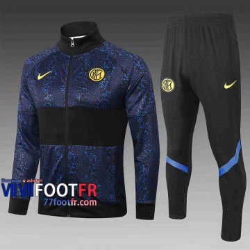 Veste de foot Inter Milan 2020 2021 bleu marin et noir A340#