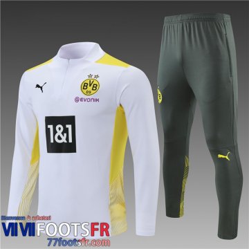 Survetement de Foot Dortmund BVB blanche Enfant 21 22 TK125
