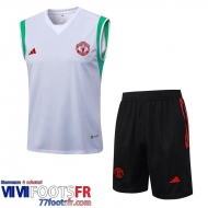 Survetement Sans manches Manchester United Blanc Homme 2023 2024 TG890