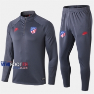 Classique Ensemble Survetement Foot Atletico Madrid Gris Fonce 2019/2020 Nouveau