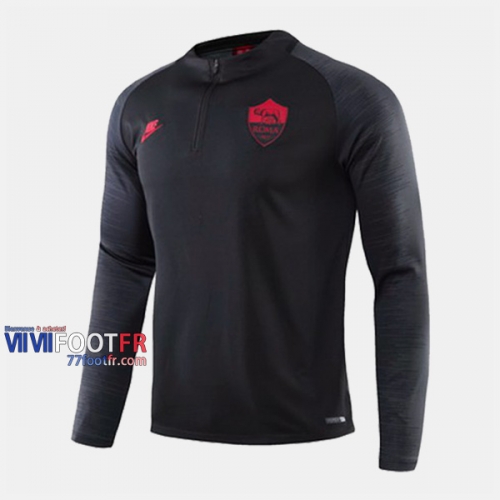 Nouveaux Promotion Sweatshirt Foot AS Rome Noir 2019-2020
