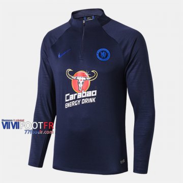 Le Nouveau Retro Sweatshirt Foot FC Chelsea Bleu Fonce 2019-2020