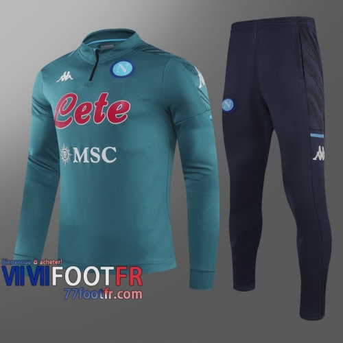 77footfr Survetement Foot SSC Napoli Marine - Fermeture eclair courte 2020 2021 T56