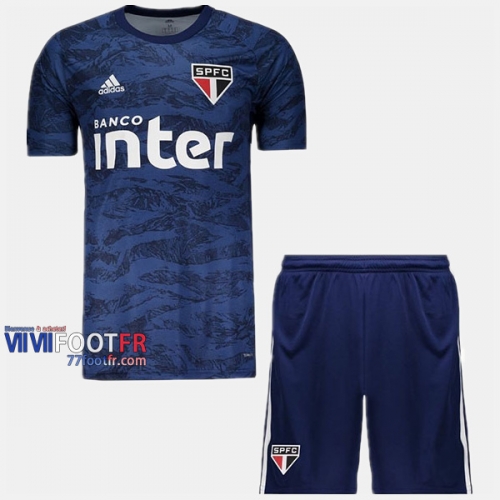 Ensemble Maillot Gardien Sao Paulo FC Enfant Bleu 2019-2020 Personnalisé :77Footfr