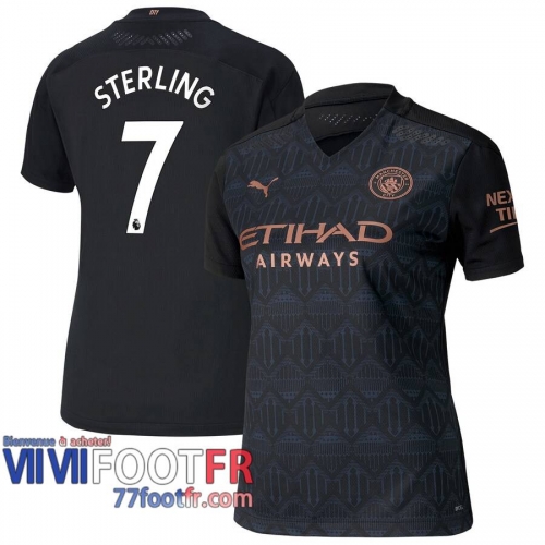 Maillot de foot Manchester City Sterling #7 Exterieur Femme 2020 2021