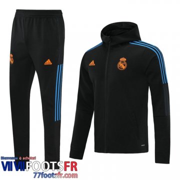 Veste Foot - Sweat A Capuche Real Madrid le noir Homme 2021 2022 JK196