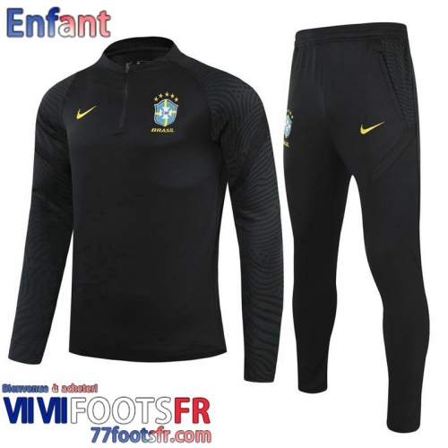 Survetement de Foot Bresil le noir Enfant 2021 2022 TK254