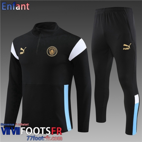 KIT: Survetement de Foot + Pantalon Manchester City noir Enfant 2023 2024 TK640