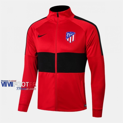 Magasins Veste Foot Atletico Madrid Rouge/Noir 2019/2020 Nouveau Promo