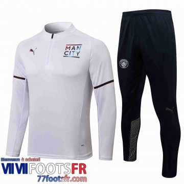 Survetement de Foot Manchester City blanc Homme 21 22 TG198