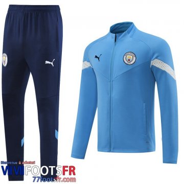 Veste Foot Manchester City bleu ciel Homme 2022 2023 JK549