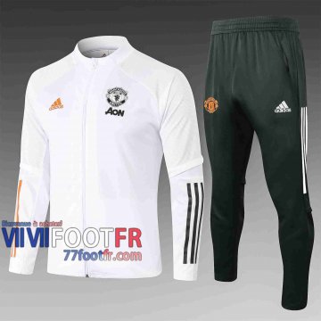 77footfr Manchester United Veste foot blanc 20-21 A380