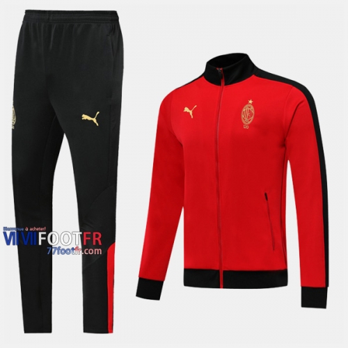 Meilleur Ensemble Survetement Foot AC Milan Edition 120E Anniversaire Rouge Slim 2019/2020 Nouveau