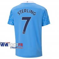 Maillot de foot Manchester City Raheem Sterling #7 Domicile Enfant 2020 2021