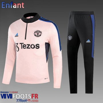 Survetement de Foot Manchester United rose Enfant 2023 2024 TK588