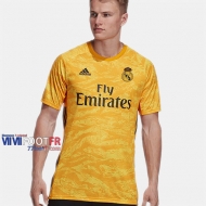 Nouveau Flocage Maillot De Foot Gardien Real Madrid Homme Jaune 2019-2020 Personnalise :77Footfr