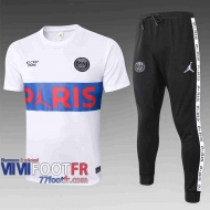 77footfr Survetement Foot T-shirt PSG Jordan blanc 2020 2021 TT28