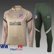 77footfr Survetement Foot Atletico Madrid Kaki 2020 2021 B443