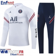 Survetement de Foot PSG Jordan blanc Enfant 21 22 TK208