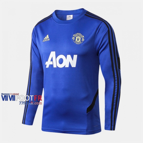 Les Nouveaux Retro Sweatshirt Foot Manchester United Bleu 2019-2020