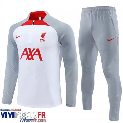 Survetement de Foot Liverpool Blanc gris Homme 2022 2023 TG709