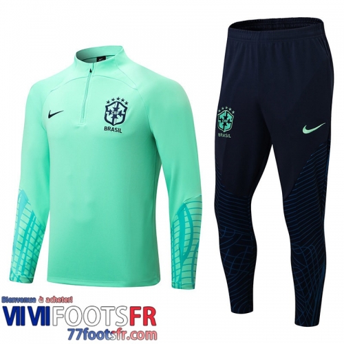 Survetement de Foot Bresil vert Homme 2022 2023 TG244