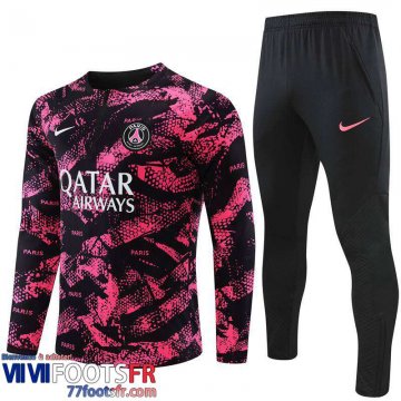 Survetement de Foot PSG Paris rose noir Homme 2022 2023 TG429