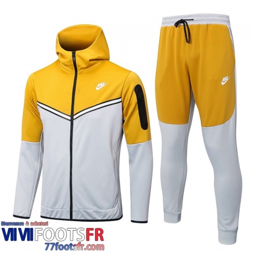 Veste Foot - Sweat A Capuche Sport gris jaune Homme 2022 2023 JK573