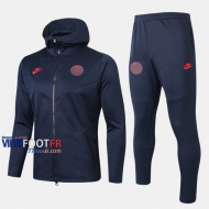 Parfait Ensemble Veste A Capuche Survetement Foot PSG Paris Saint Germain Noir Thai 2019/2020 Nouveau