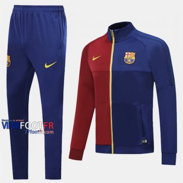 Parfait Ensemble Veste Survetement Foot FC Barcelone Rouge Bleu Coton 2019-2020 Nouveau