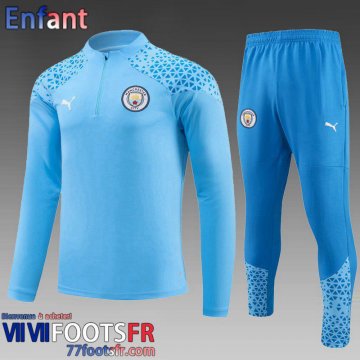 Survetement de Foot Manchester City bleu ciel Enfant 2023 2024 C59