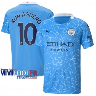 Maillot de foot Manchester City Sergio Agüero #10 Domicile 2020 2021