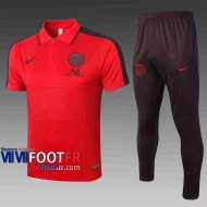 Polo de foot PSG 2020 2021 rouge C442#