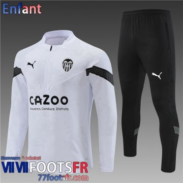 Survetement de Foot Valencia Blanc Enfant 2022 2023 TK505