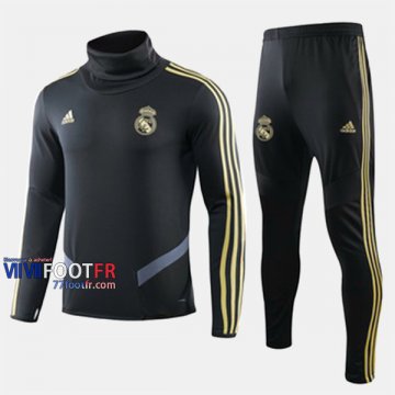 Parfait Ensemble Survetement Foot Real Madrid Noir Coton 2019/2020 Nouveau