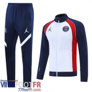 Veste Foot PSG blanc bleu Uomo 2021 2022 JK77