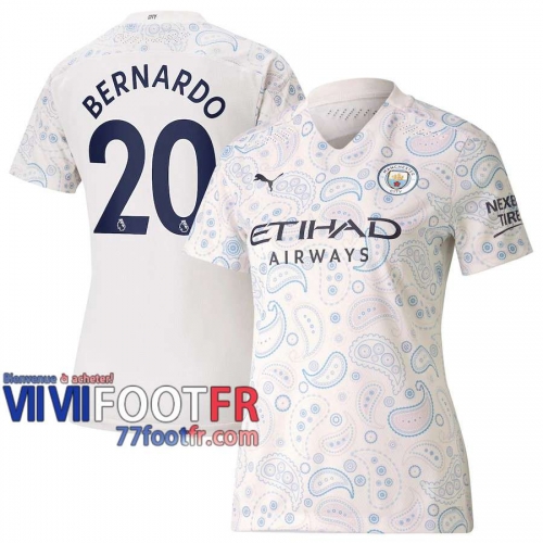77footfr Manchester City Maillot de foot Bernardo #20 Third Femme 20-21
