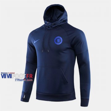 Les Nouveaux Coton Sweatshirt Foot FC Chelsea Avec Capuche Noir 2019-2020